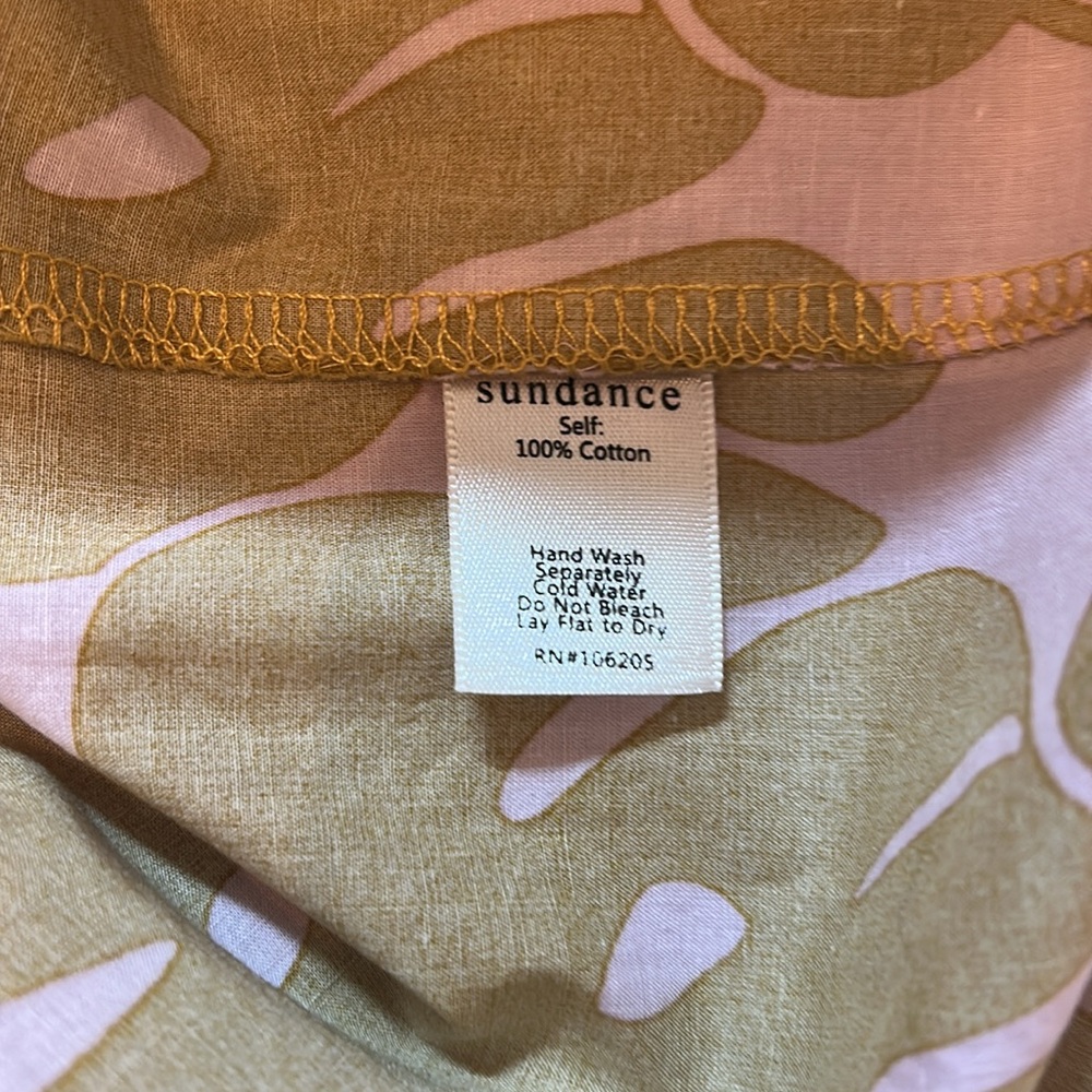 Sundance Chartreuse and Pink Blouse with Romantic Billowy Sleeves. Size S - Picture 7 of 7